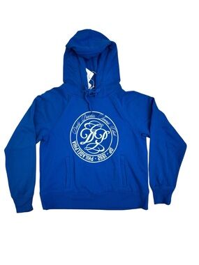 NWT Anthropologie Daily Practice Tennis Graphic Blue Hoodie Small Retail $108